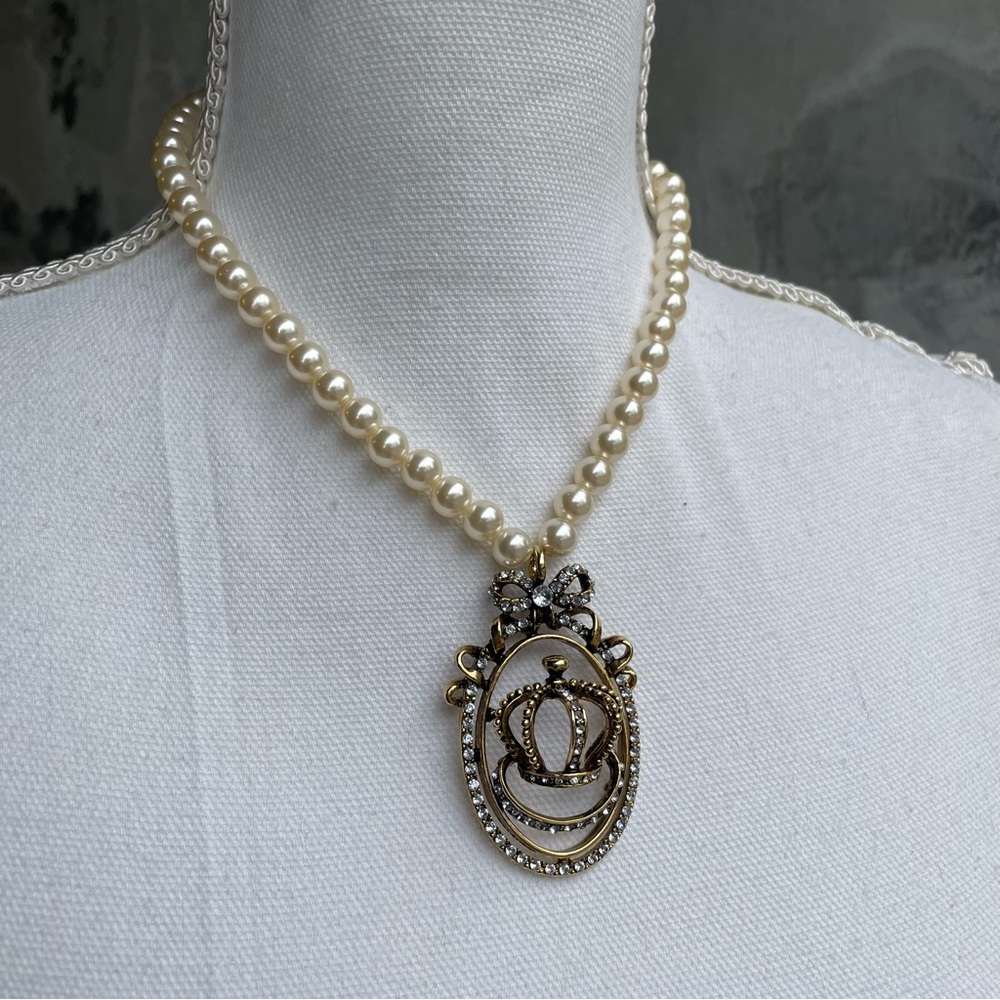 y2k Mcbling Scene Queen Pearl Necklace